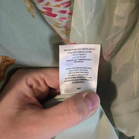 Lily Rose XXL Mint Green Floral Smocked High Low Dress [0453] - Picture 6 of 8